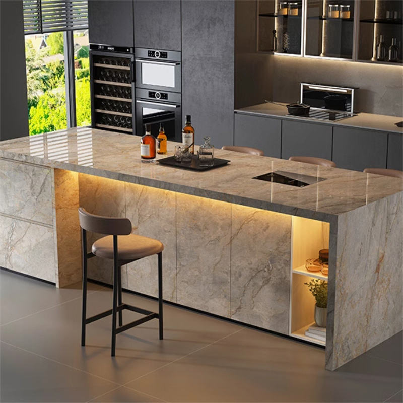 LumiStone HaloEdge Indoor Kitchen Island